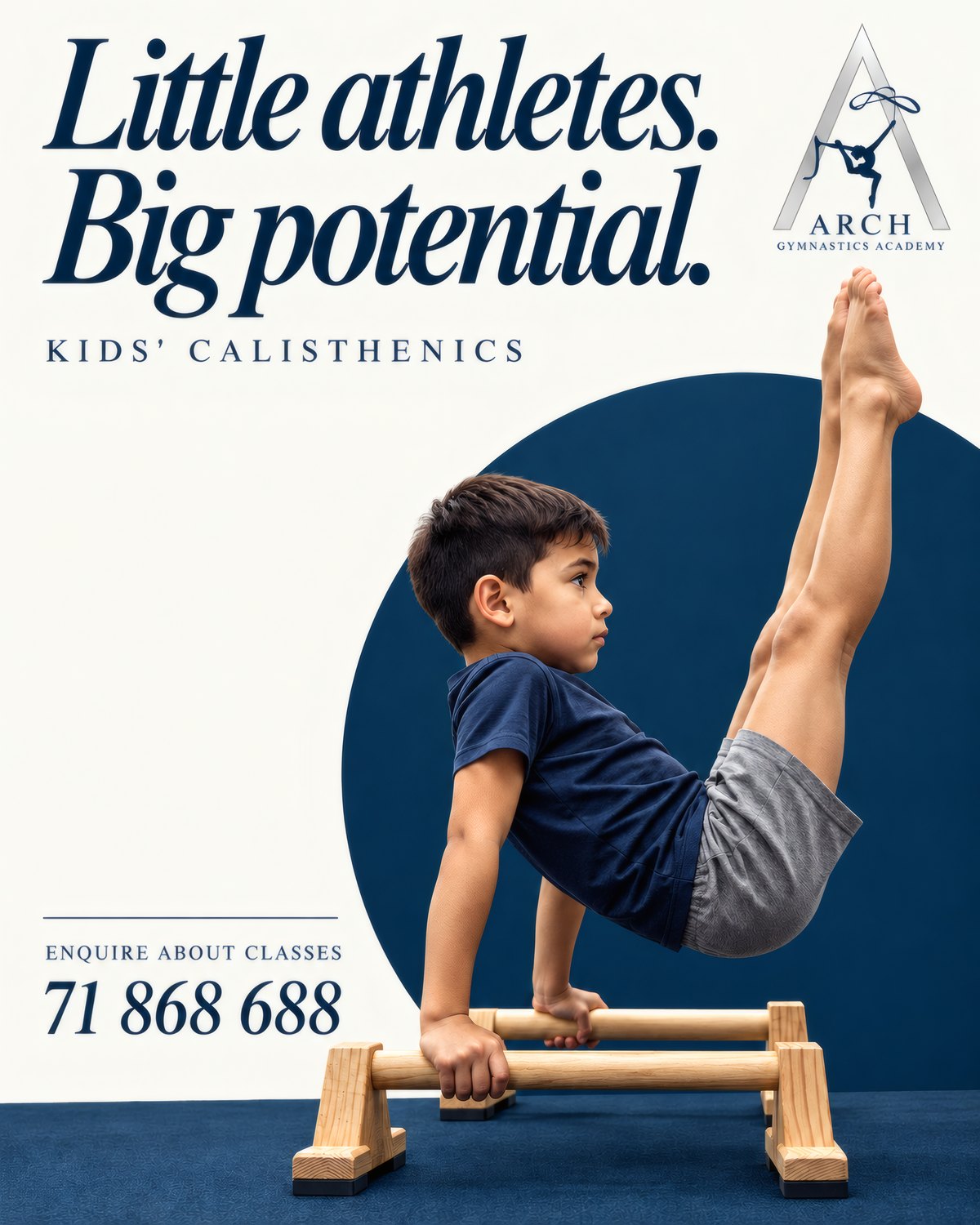 Kids' calisthenics poster: little athletes, big potential